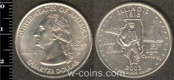 Coin USA 25 cents 2003 Illinois
