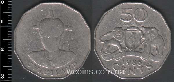 Coin Swaziland 50 cents 1986