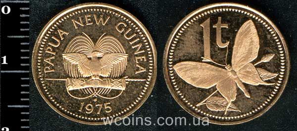 Монета Папуа-Нова Гвінея 1 тоа 1975