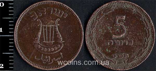 Coin Israel 5 prutah 1949