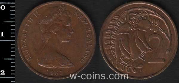 Coin New Zealand 2 cents 1967