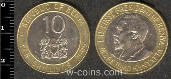 Монета Кенія 10 шилінгів 2005