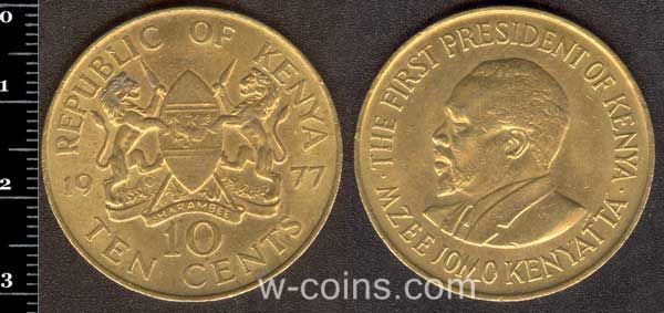 Монета Кенія 10 центів 1977