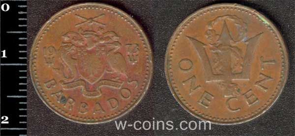 Монета Барбадос 1 цент 1973