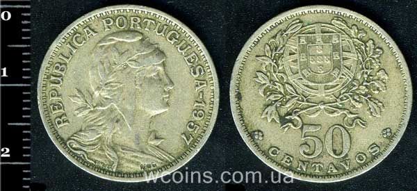 Монета Портуґалія 50 сентавос 1957