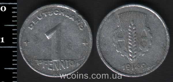 Монета Німеччина 1 пфеніг 1949