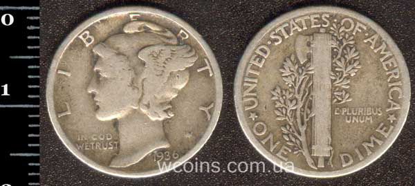 Coin USA 10 cents 1936