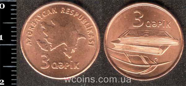 Монета Азербайджан 3 капіків 2006