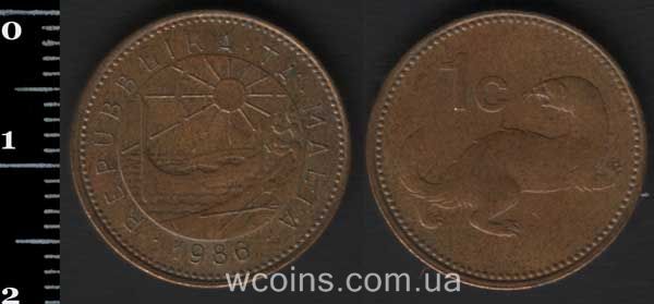 Монета Мальта 1 цент 1986