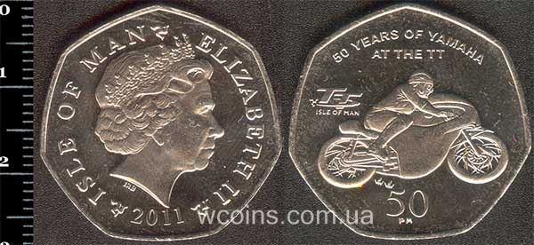 Монета Мен 50 пенсів 2011