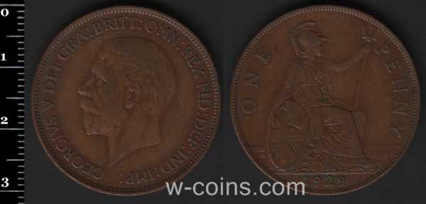 Монета Великобританія 1 пенні 1929