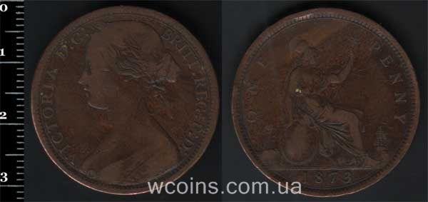 Монета Великобританія 1 пенні 1873