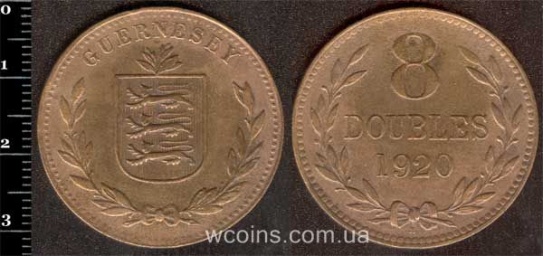 Coin Guernsey 8 doubles 1920