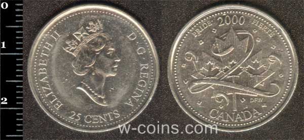 Монета Канада 25 центів 2000