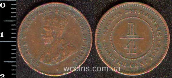 Монета Стрейтс - Сетлментс 1/4 цента 1916