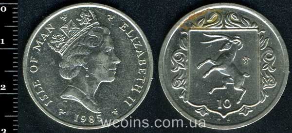 Монета Мен 10 пенсів 1985