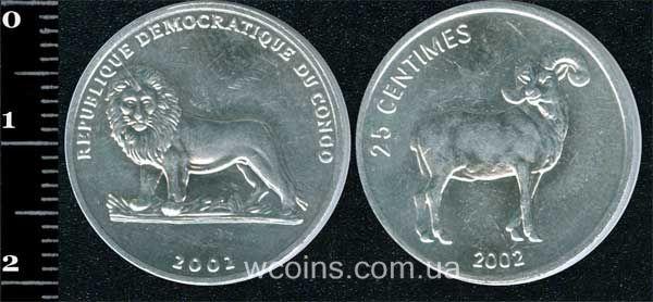 Coin Congo 25 centimes 2002