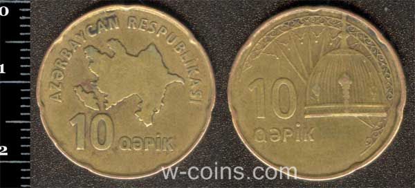 Монета Азербайджан 10 капіків 2006