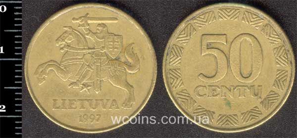 Монета Литва 50 центів 1997