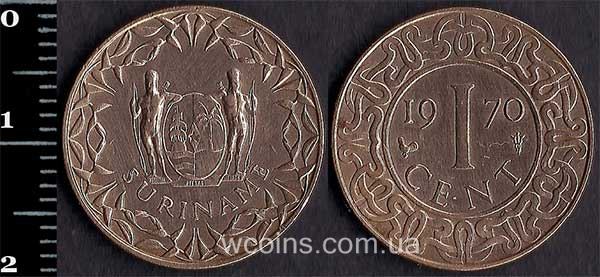 Монета Сурінам 1 цент 1970
