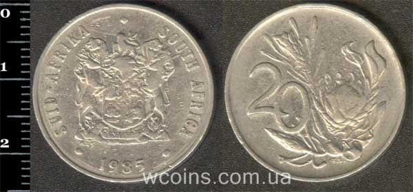 Coin South Africa 20 cents 1985
