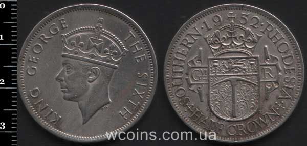 Монета Зімбабве 1/2 крони 1952