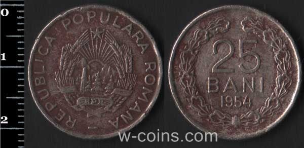 Монета Румунія 25 бані 1954