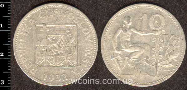 Монета Чехословаччина 10 крон 1932