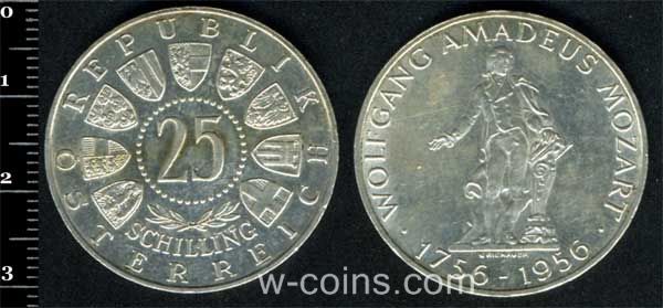 Монета Австрія 25 шилінгів 1956