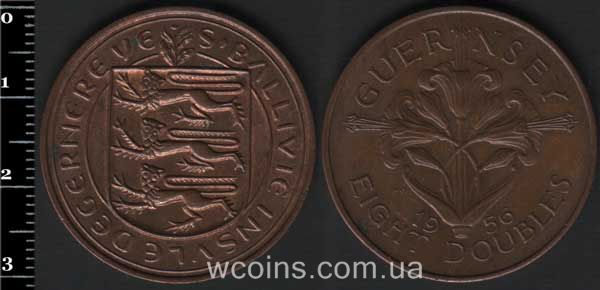 Монета Ґернсі 8 дублів 1956