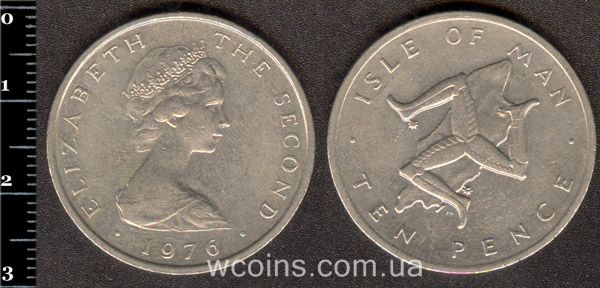 Монета Мен 10 пенсів 1976