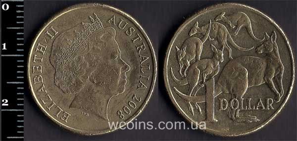 Монета Австралія 1 долар 2008