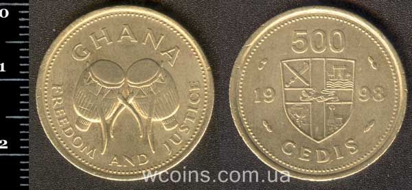 Монета Гана 500 седіс 1998