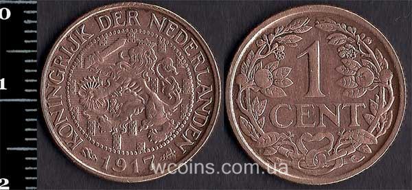 Монета Нідерланди 1 цент 1917