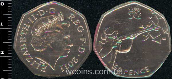 Монета Великобританія 50 пенсів 2011
