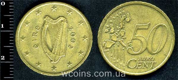 Монета Ірландія 50 євро центів 2002