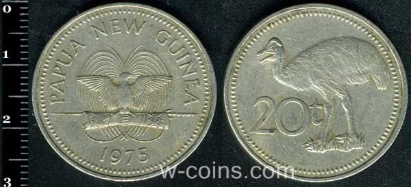 Монета Папуа-Нова Гвінея 20 тоа 1975