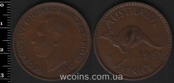 Монета Австралія 1 пенні 1951