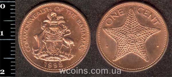 Монета Багамські острови 1 цент 1998