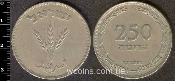 Монета Ізраїль 250 прутот 1949