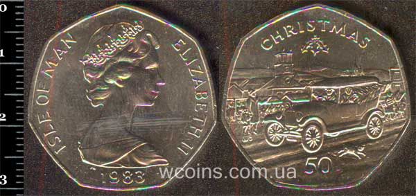 Монета Мен 50 центів 1983