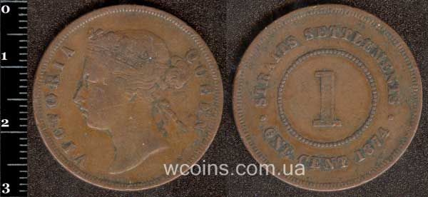 Coin Straits Settlements 1 cent 1874