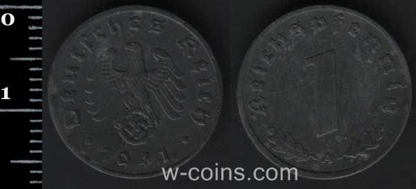 Монета Німеччина 1 рейхспфеніг 1941