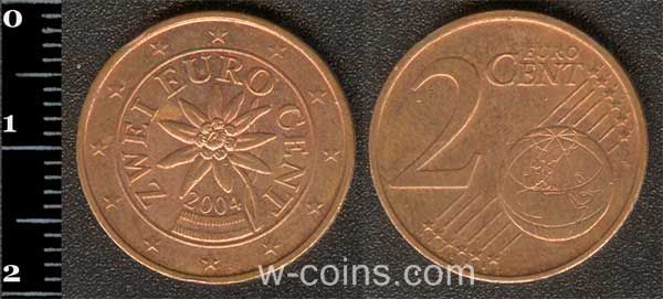 Монета Австрія 2 євро цента 2004