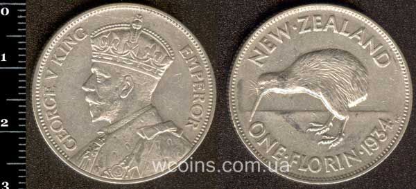 Coin New Zealand 1 florin 1934