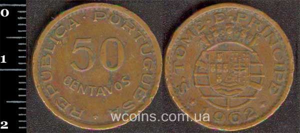 Монета Сан-Томе і Прінсіпі 50 сентаво 1962