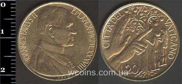 Coin Vatican City 20 lira 1988