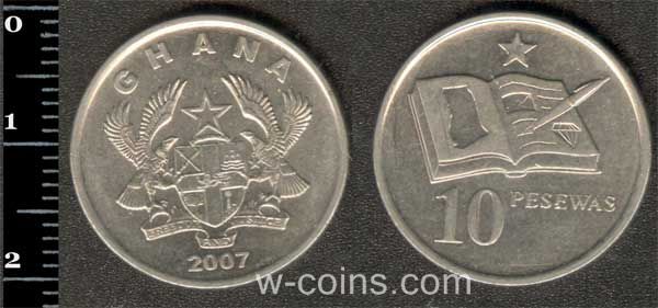 Монета Гана 10 песава 2007