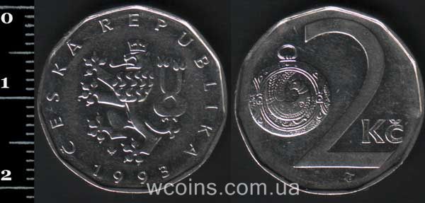Монета Чехія 2 крони 1993