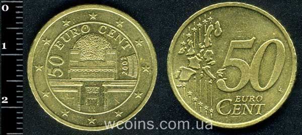 Монета Австрія 50 євро центів 2002